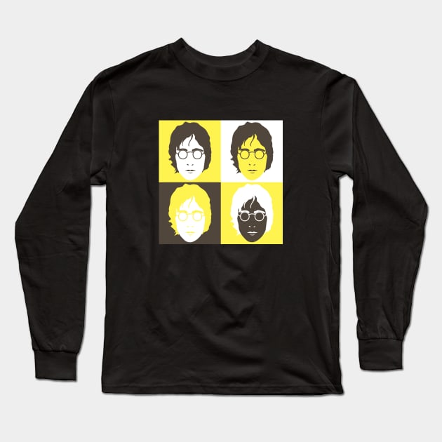 John Lennon Pop Art Minimalist Long Sleeve T-Shirt by nankeedal